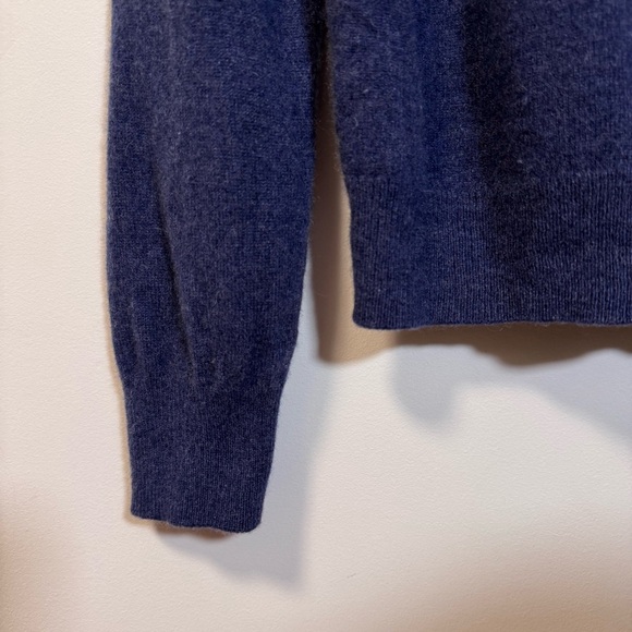 J. Crew Brushed Cashmere Crewneck Navy Sweater Size Large - Picture 4 of 7